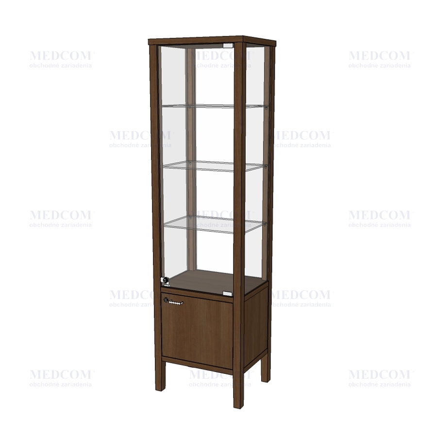 Wooden frame showcase VMA with case, stained dark beech